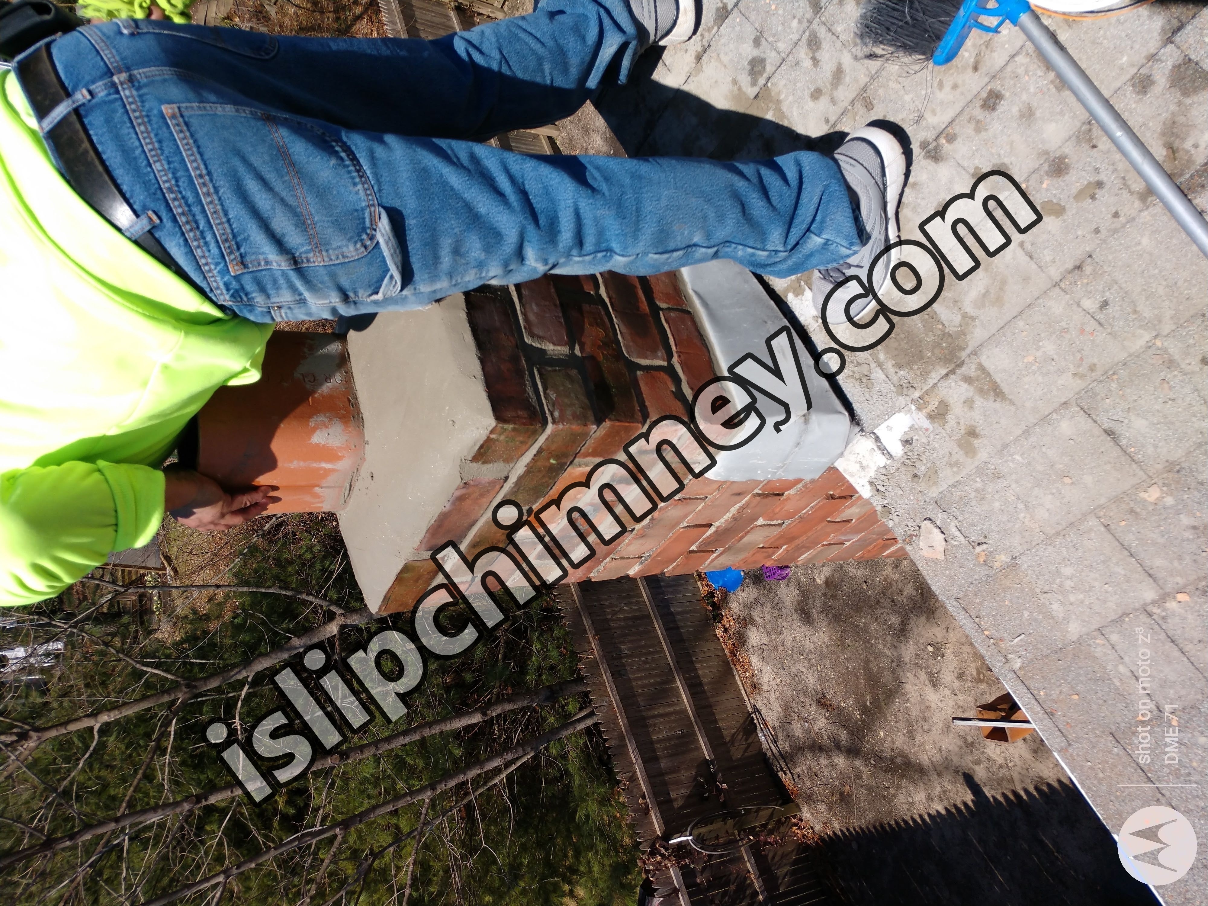 Cracked chimney professionally repaired in Islip, NY